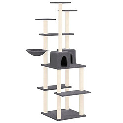 Arbre à chat avec griffoirs,niche pour chat en sisal Gris foncé 167 cm -MN73511