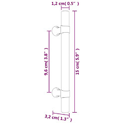 vidaXL Poignées d'armoire 10 pcs bronze 96 mm acier inoxydable pas cher