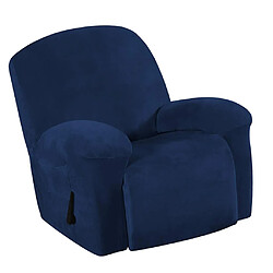 Housse De Canapé Inclinable En Velours élastique Housse De Fauteuil Antidérapante Bleu Foncé pas cher