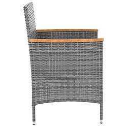 Maison Chic Mobilier à dîner 9 pcs de jardin avec coussins - Ensemble table et chaises d'extérieur - Salon/Mobilier de jardin classique Résine tressée Gris -MN55308 pas cher