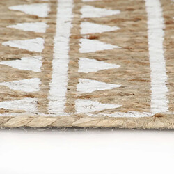 Decoshop26 Tapis fait à la main Jute avec imprimé blanc 90 cm DEC023487 pas cher