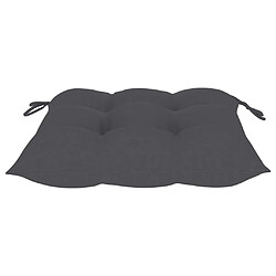 Acheter vidaXL Chaise à bascule avec coussin anthracite Bois de teck solide