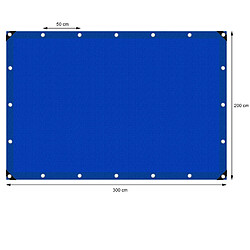 Ecd Germany Bâche de couverture étanche protection en PE avec oeillets 2 x 3 m 180 g/m² bleu pas cher