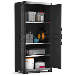 Keter Armoire de rangement et étagères Garage XL Noir et argenté 188cm