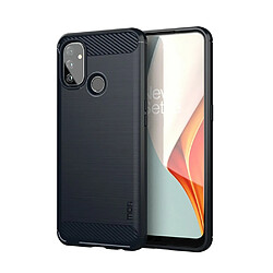 Mofi Coque en TPU fibre de carbone brossée bleu foncé pour votre OnePlus Nord N100