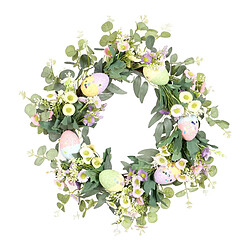 Vivid 18 Pouces (Dia) Couronne de Pâques avec Mixte Marguerite Fleurs, Eucalyptus Brindilles et Coloré Oeufs Pastel, de Noce Decoraion, Photographier