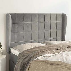 Maison Chic Tête de lit scandinave avec oreilles,meuble de chambre Gris clair 147x23x118/128 cm Velours -MN45245