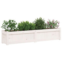 Avis Maison Chic Lot de 2 Jardinières,Bac à fleurs - pot de fleur blanc bois de pin massif -GKD77291