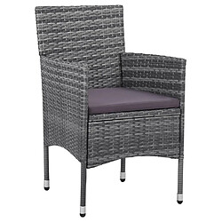 Avis Maison Chic Salon de jardin de salle à manger 5 pcs,Table et Chaises d'extérieur,Mobilier de jardin Résine tressée Gris -MN66750