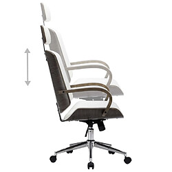 Acheter Helloshop26 Chaise fauteuil siège de bureau informatique étude avec appuie-tête similicuir et bois blanc 02_0023983