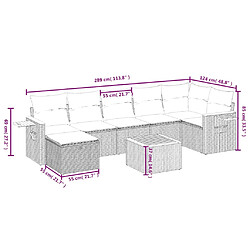 Avis Maison Chic Ensemble Tables et chaises d'extérieur 8 pcs avec coussins,Salon de jardin noir résine tressée -GKD569285