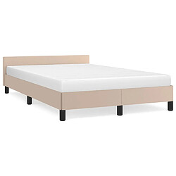 Maison Chic Lit adulte - Cadre Structure de lit avec tête de lit Contemporain Cappuccino 120x200 cm Similicuir -MN14445