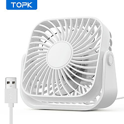 Avis (Blanc) TOPK Mini Ventilateur Portable USB de 4 pouces pour le Camping, ventilateur Personnel de Table de Bureau Silencieux à 3 Vitesses, ventilateurs debout à 360 réglages pour la maison de la chambre