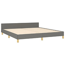 Acheter Maison Chic Lit adulte - Cadre Structure de lit avec tête de lit Contemporain Gris foncé 160 x 200 cm Tissu -MN83691