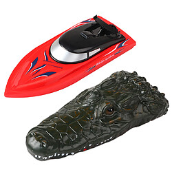 Mini Jeu De Bateau Télécommandé Dans L'eau USB Charge 10KM / H RC Speedboat Toys Rouge