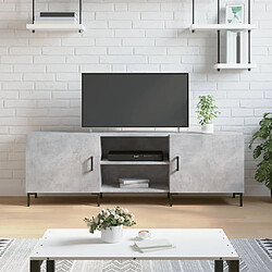 vidaXL Meuble TV gris béton 150x30x50 cm bois d'ingénierie