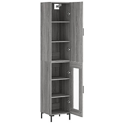 Avis vidaXL Buffet haut Sonoma gris 34,5x34x180 cm Bois d'ingénierie