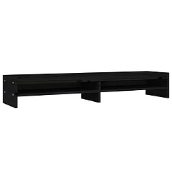 vidaXL Support de moniteur Noir 100x24x16 cm Bois de pin solide