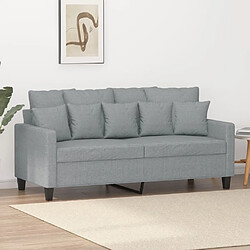 Maison Chic Canapé à 2 places,Sofa de Salon,Canapé droit Gris clair 140 cm Tissu -GKD393444