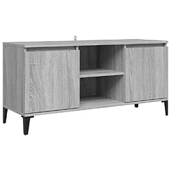 Maison Chic Meuble TV scandinave avec pieds - Banc TV pour salon en métal Sonoma gris 103,5x35x50 cm -MN16073