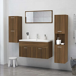 Avis Maison Chic Armoire de bain,Meuble de rangement de salle de bain,Meuble haut Chêne marron 30x30x130 cm Bois d'ingénierie -GKD650255