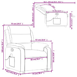 vidaXL Fauteuil de massage inclinable Noir Velours pas cher