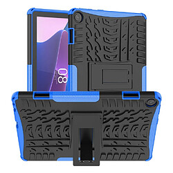 Coque en TPU texture de pneu, résistant aux chocs avec béquille pour votre Lenovo Tab M10 (Gen 3) - bleu