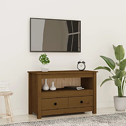 Maison Chic Meuble TV scandinave - Banc TV pour salon Marron miel 79x35x52 cm Bois de pin massif -MN73749