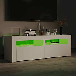 Avis Maison Chic Meubles TV avec lumières LED - Banc TV pour salon blanc 120x35x40 cm -MN61286