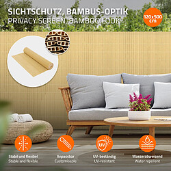 Ecd Germany Filet de protection visuelle de jardin natte bambou 120x500 cm clôture en PVC