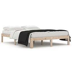 Maison Chic Lit adulte - Lit simple Cadre de lit,Structure du lit Contemporain Bois de pin massif 140x190 cm -MN56369