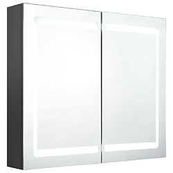 vidaXL Armoire de salle de bain à miroir LED gris 80x12x68 cm