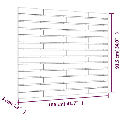 vidaXL Tête de lit murale Blanc 106x3x91,5 cm Bois massif de pin pas cher