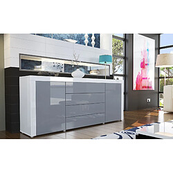 Mpc Buffet design laqué blanc / gris