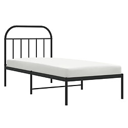 Acheter vidaXL Cadre de lit métal sans matelas avec tête de lit noir 90x190 cm