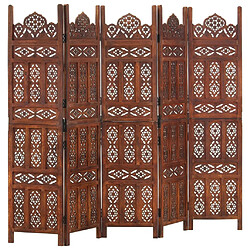 vidaXL Cloison de séparation 5 panneaux Marron 200x165cm Bois manguier