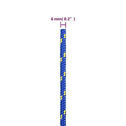 vidaXL Corde de bateau Bleu 6 mm 50 m Polypropylène pas cher