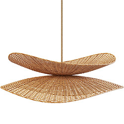 ICONIK INTERIOR Lampe Suspendue en Rotin - Boho Bali - Buju Naturel