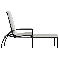 Avis Helloshop26 Transat chaise longue bain de soleil lit de jardin terrasse meuble d'extérieur avec repose-pied résine tressée marron 02_0012591