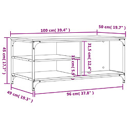 vidaXL Table basse Chêne marron 100x50x45 cm Bois d'ingénierie pas cher