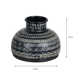 BigBuy Home Vase Noir Aluminium 15 x 15 x 13 cm