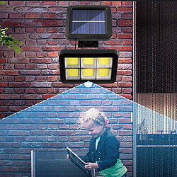 Avis BESTA Split Six Grid Lampe Solaire de Jardin, 120LED Ultra Lumineux IP65 Imperméable à l'eau Solaire à Induction du Corps Humain Applique Murale, Cordon Réglable de 5m Panneau Solaire Lumières de Sécurité pour Jardin Garage