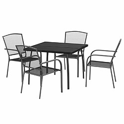 Avis Maison Chic Ensemble de salle à manger de jardin 5 pcs,Table et chaises d'extérieur anthracite acier -GKD190820