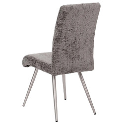 Mendler Lot de 2 chaises de salle à manger HWC-G55, chaise de cuisine inclinable, acier inoxydable brossé Tissu/Textile Chenille Öko-Tex ~ gris foncé pas cher