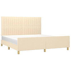 Avis Maison Chic Lit adulte - Cadre Structure de lit avec tête de lit Contemporain Crème 160 x 200 cm Tissu -MN81989