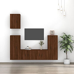 vidaXL Ensemble de meubles TV 5 pcs Chêne marron Bois d'ingénierie