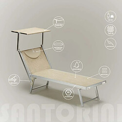 Avis Beach And Garden Design Bain de soleil Chaise longue transats aluminium Santorini 2 pièces, Couleur: Beige