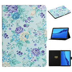 Etui en PU motif de fleurs impression élégant fleur vive pour votre Huawei MediaPad M5 lite 10