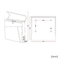 Helloshop26 Boite aux lettres design anthracite murale porte journal magazine acier galvanisé 37 x 37 x 10,5 cm anthracite 16_0000098 pas cher