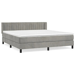 Maison Chic Lit Adulte - Lit simple Lit à sommier tapissier et matelas moelleux - Meuble de Chambre - Gris clair 160x200cm Velours -MN11407